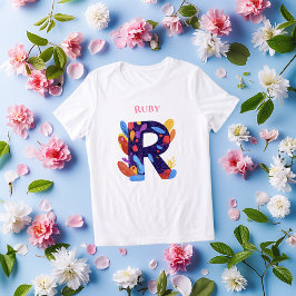 アーティスティックモノグラム - 文字R 太字の誕生日ギフト トライブレンドTシャツ