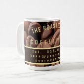 アーティスティックローストコーヒー豆の名刺 コーヒーマグカップ (正面左)