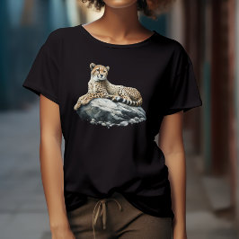 アーティスティック・ウォーターカラー・チーター Tシャツ