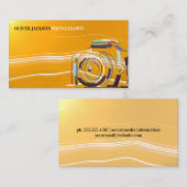 アーティスティック カメラ ロゴ | レンズ ライト トレイル 名刺 (正面/裏面)