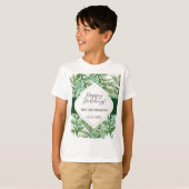 アーティスティック グリーン 水彩 森 Tシャツ (正面フル)