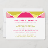 アーティスティック　ジオ　カラーブロック　写真　卒業パーティー 招待状 (裏面)