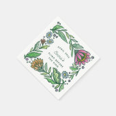 アーティスティック スカンジナビアンフォーク フローラル ブライダルシャワー スタンダードカクテルナプキン (角)