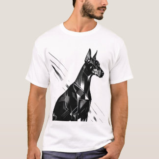 アーティスティック ドーベルマン ピンシャー & 水彩 ドイツ牧羊犬 Tシャツ