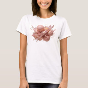 アーティスティック ピンク アブストラクト オレンジ トレンディーTシャツ Tシャツ
