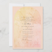 アーティスティック ピンク & イエロー ジオメトリック キリスト教  招待状 (正面)