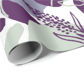 アーティスティック フラワー アブストラクト | ネイビーブルーとフラッシュピンク ラッピングペーパー (ロールコーナー)