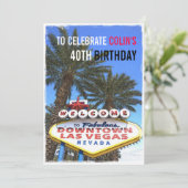 アーティスティック モダン ラスベガス モダン バースデー パーティー 招待状 (スタンド正面)