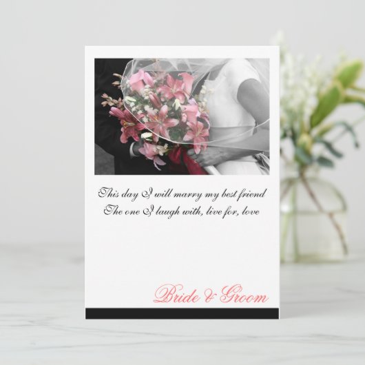 アーティスティック モノグラム フラワー ウェディング インビテーション (スタンド正面)