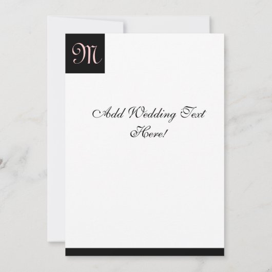 アーティスティック モノグラム フラワー ウェディング インビテーション (裏面)