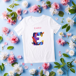 アーティスティック モノグラム - Eの文字 カラフル 誕生日 トライブレンドTシャツ