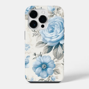 アーティスティック・ライト・パステルブルーのバラ iPhone 14 PROケース
