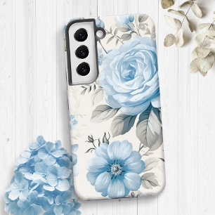 アーティスティック・ライト・パステルブルーのバラ SAMSUNG GALAXY S22ケース