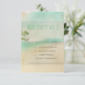 アーティスティック レトロ ヴィンテージ ビーチ ウェディング RSVP (スタンド正面)