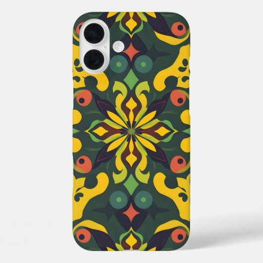 アーティスティックiPhone16ケース - 鮮やかなシームレスパターン Case-Mate iPhoneケース (裏面)