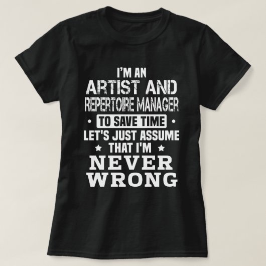 アーティストおよびレパートレマネージャー Tシャツ (デザイン正面)