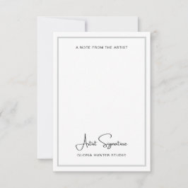 アーティストからカスタム署名ノートを追加 サンキューカード