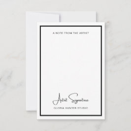 アーティストからカスタム署名ノートを追加 サンキューカード