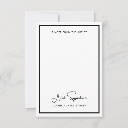 アーティストからカスタム署名ノートを追加 サンキューカード (正面)