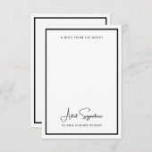 アーティストからカスタム署名ノートを追加 サンキューカード (正面/裏面)