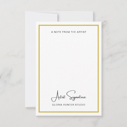アーティストからカスタム署名ノートを追加 サンキューカード (正面)