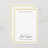 アーティストからカスタム署名ノートを追加 サンキューカード (正面/裏面)