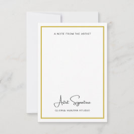 アーティストからカスタム署名ノートを追加 サンキューカード