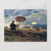 アーティストが白い山々をスケッチWinslow Homer ポストカード (正面)