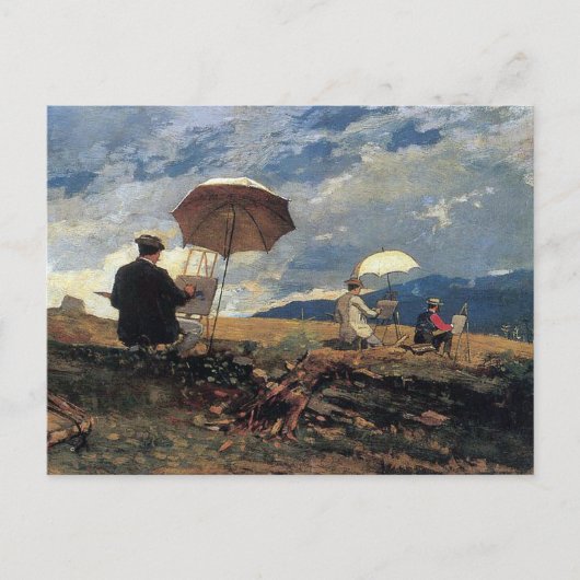アーティストが白い山々をスケッチWinslow Homer ポストカード (正面)