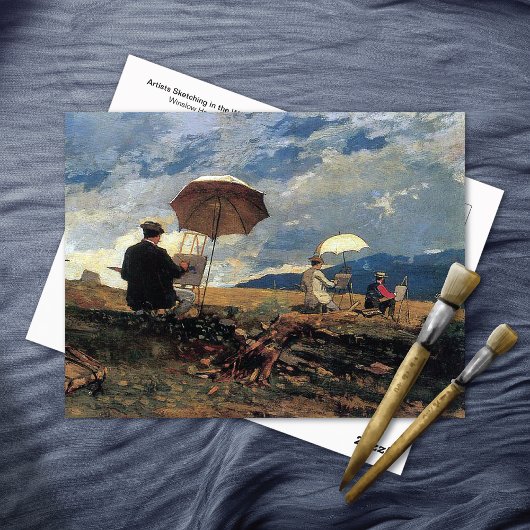 アーティストが白い山々をスケッチWinslow Homer ポストカード