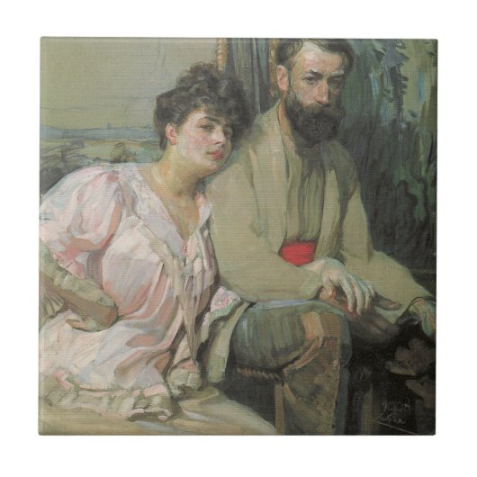 アーティストと妻(Frantisek Kupka) タイル (正面)