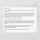 アーティストについてのはがき シーズンポストカード (裏面)