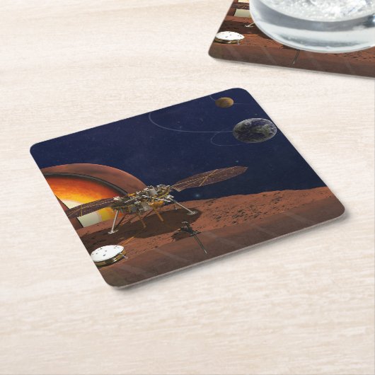 アーティストによるインサイトランダーの表現。 スクエアペーパーコースター (アングル)