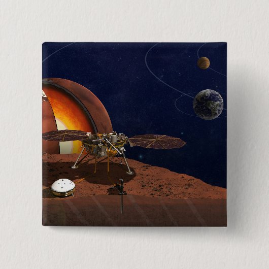 アーティストによるインサイトランダーの表現。 缶バッジ (正面)