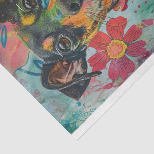 アーティストのために犬をテーマにしたジャンクジャーナルの背景1 薄葉紙 (詳細)