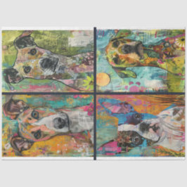 アーティストのために犬をテーマにしたジャンクジャーナルの背景3 薄葉紙