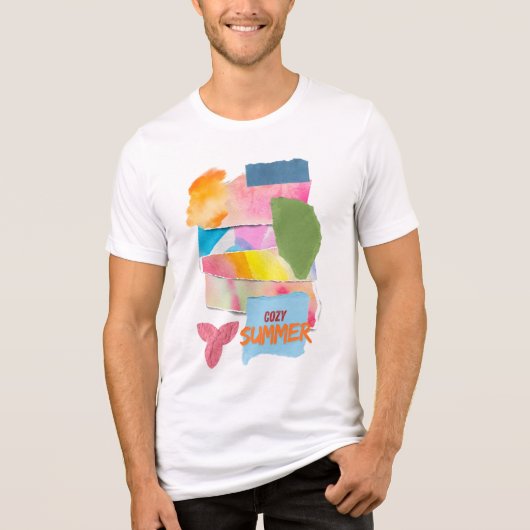 アーティストのための抽象的な水彩アートTシャツ トライブレンドTシャツ (正面)