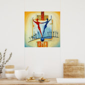 アーティストのアルフレッド・ゴッケルが完璧にバランスを取る ポスター (キッチン)