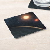 アーティストのコンセプトKepler-16b. スクエアペーパーコースター (アングル)