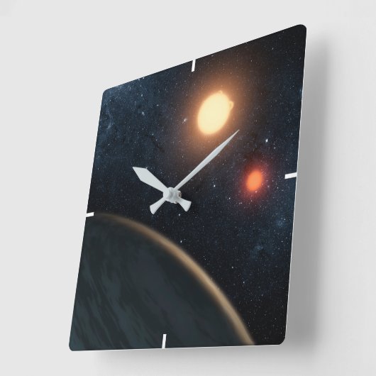 アーティストのコンセプトKepler-16b. スクエア壁時計 (傾斜)