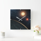 アーティストのコンセプトKepler-16b. スクエア壁時計 (ホーム)