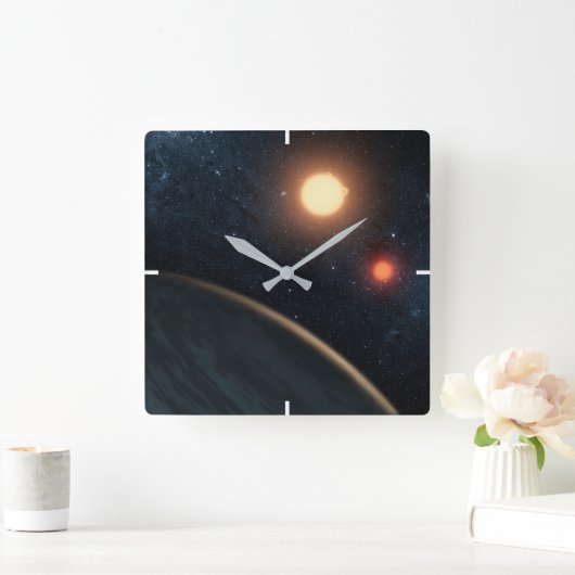アーティストのコンセプトKepler-16b. スクエア壁時計 (ホーム)