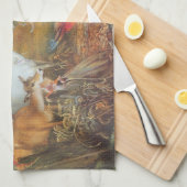 アーティストのジョン・アンスター・フィッツジェラルドによる魅惑の森 キッチンタオル (四つ折り)