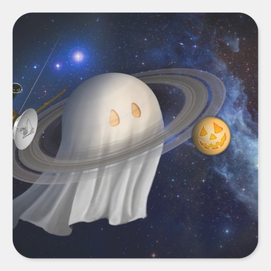 アーティストのハロウィーンイラストレーション スクエアシール (正面)