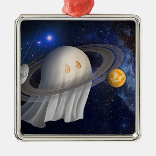 アーティストのハロウィーンイラストレーション メタルオーナメント (正面)