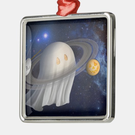 アーティストのハロウィーンイラストレーション メタルオーナメント (左)