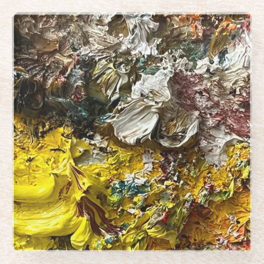 アーティストのパレット#1 ガラスコースター (正面)