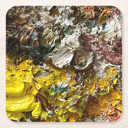 アーティストのパレット#1 スクエアペーパーコースター (正面)