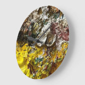 アーティストのパレット#1 ラージ壁時計 (傾斜)