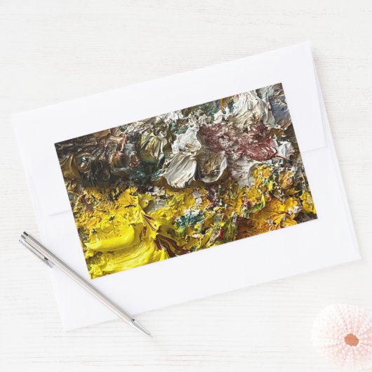 アーティストのパレット#1 長方形シール (封筒)